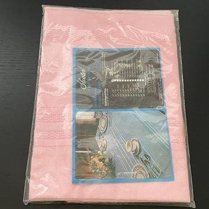 Vintage Sleater Tablecloth Pink Square 52x52 No-Iron Made USA Courtrai Style New